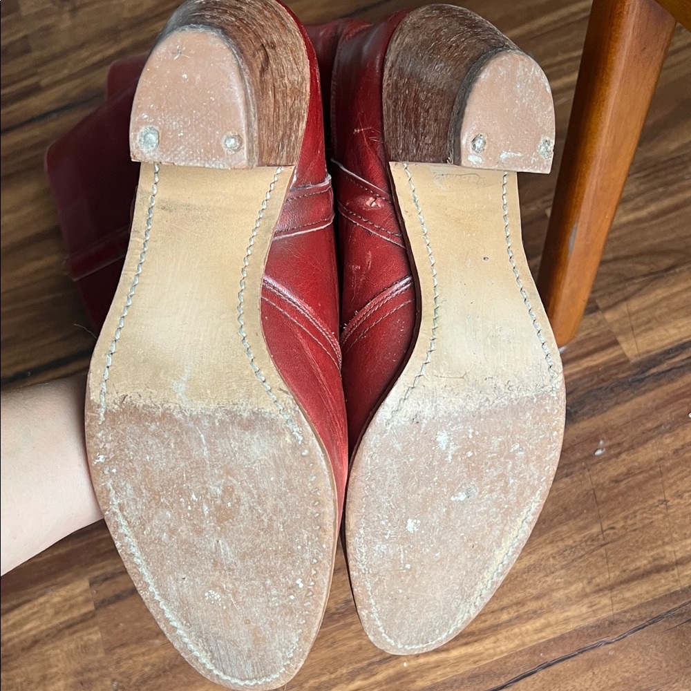 Vintage Dexter Women's Red Leather Boots by - Picture 4 of 6